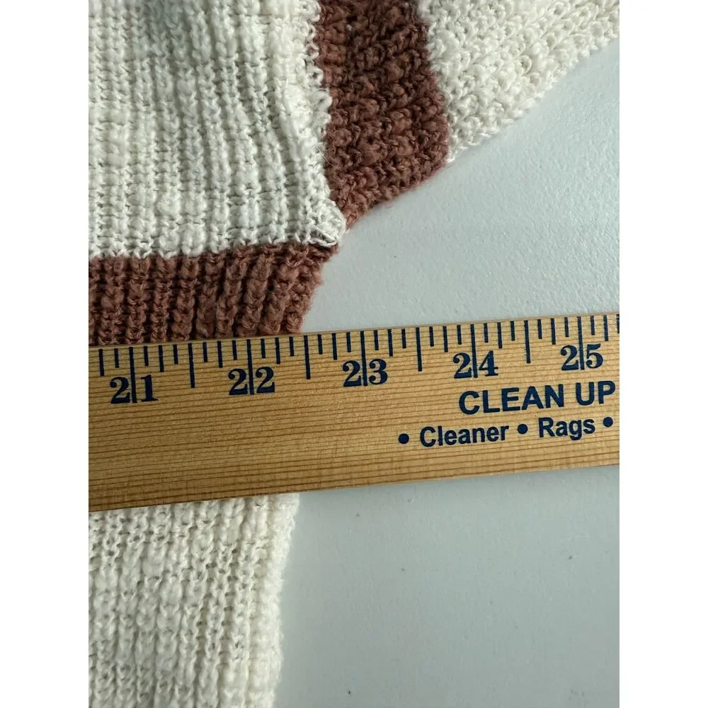 Sonoma Long Sleeve V-Neck Pullover Sweater Multicolor Stripe Cotton Women's XL
